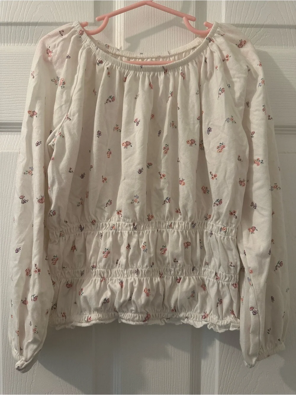 OshKosh B'gosh White Floral Top with Pink Accents